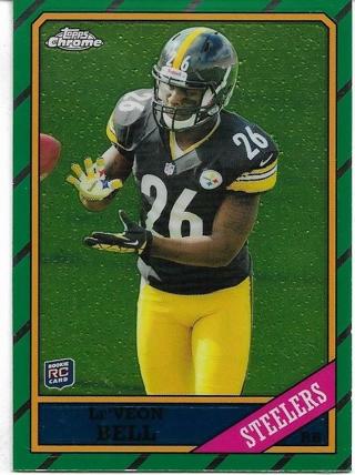 2013 TOPPS CHROME LEVEON BELL THROW BACK ROOKIE CARD