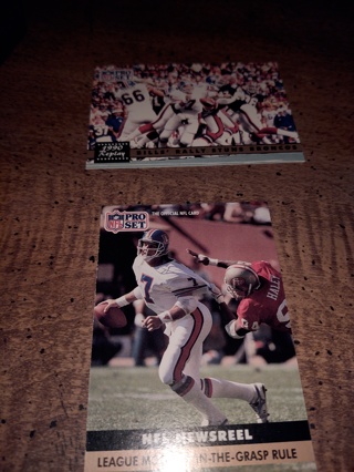 Two card lot football  veteran quarterback John elway 