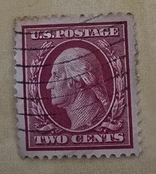 One Vintage Two Cent Used US Postage Stamps