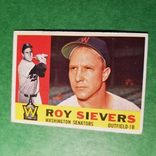 1960 - TOPPS BASEBALL CARD NO. 25 - ROY SIEVERS - SENATORS