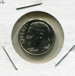 1987 D Roosevelt Dime-From Mint Set-B.U.