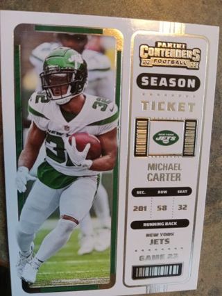 2022 PANINI CONTENDERS SEASON TICKET MICHAEL CARTER NEW YORK JETS FOOTBALL CARD# 92