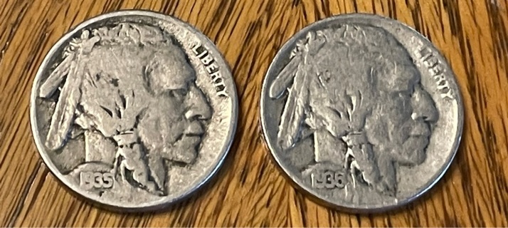 1935 P & 1936 P Indian Head Buffalo Nickels