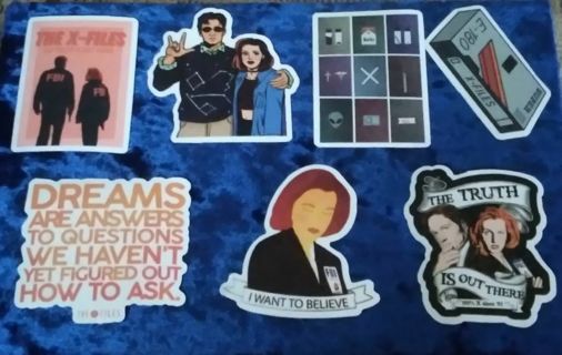 7- "EXTREME X-FILES" STICKERS ( 1 Free Sticker with win )