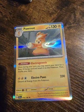 Pokemon Pawmot 076/198 holo rare card