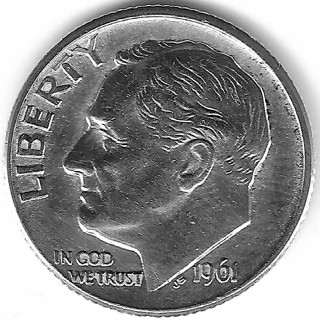 1961-D Roosevelt Dime 90% Silver U.S. 10 Cent Coin