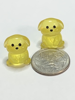 PUPPIES~#2~YELLOW~SET OF 2 PUPPIES~GLOW IN THE DARK~FREE SHIPPING!