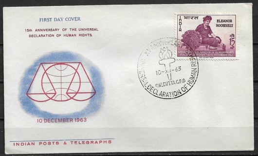 1963 India Sc379Universal Declaration of Human Rights FDC