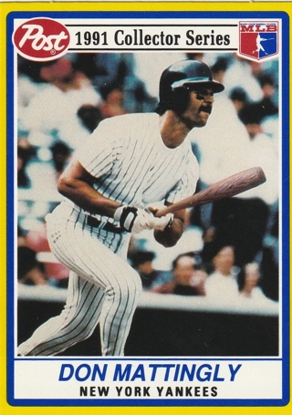 1991 Post Trading Card#29 Don Mattingly New York Yankees