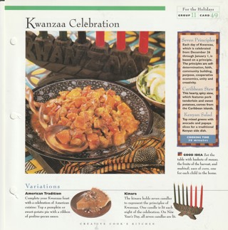 Baking For the Holidays Leaflet: Kwanzaa Celebration