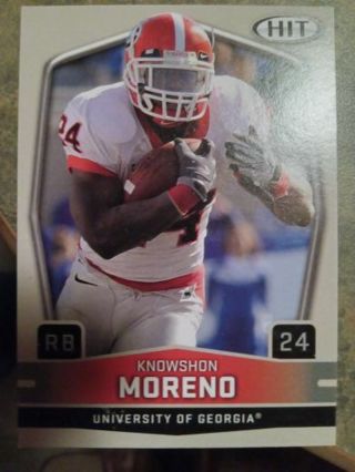 2009 SAGE HIT ROOKIE KNOWSHON MORENO UNIVERSITY OF GEORGIA FOOTBALL CARD# 100