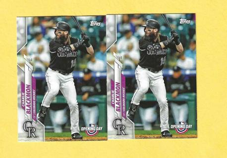 2 2020 Topps Opening Day Charlie Blackmon Rockies Baseball Cards