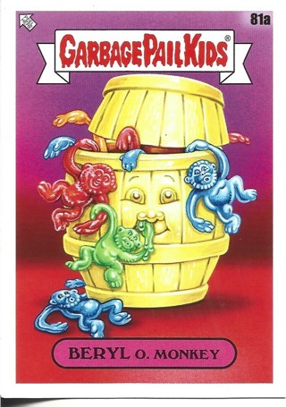 Brand New 2024 Topps Garbage Pail Kids Beryl O. Monkey Sticker From the Kids At Play Set 