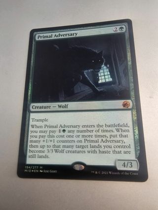 Magic the gathering mtg Primal Adversary foil card mythic rare