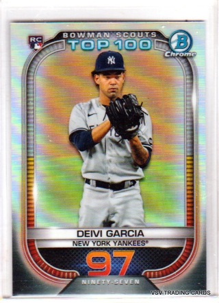 Deivi Garcia, 2021 Bowman Chrome Top 100 ROOKIE Card #97, New York Yankees, (EL4