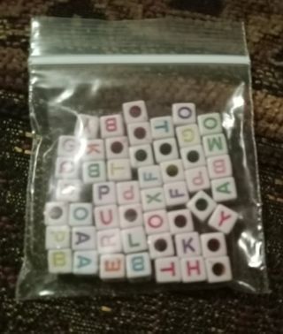 Alphabet Square Beads lot 50pc new as shown