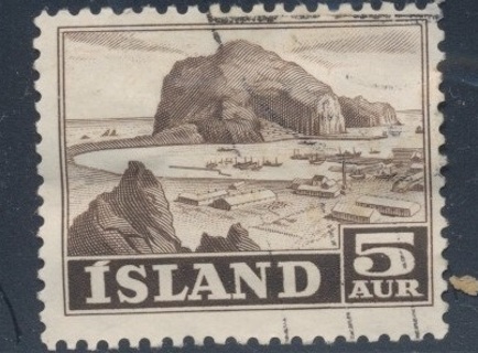 Iceland:  1954, Vestmannayiar Harbor, Fishing & Arig., Used, Scott # IS-257 - ICE-5016a