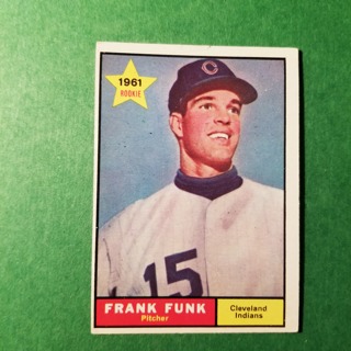 1961 - TOPPS EXMT - NRMT BASEBALL - CARD NO. 362 - FRANK FUNK ALLSTAR ROOKIE- INDIANS