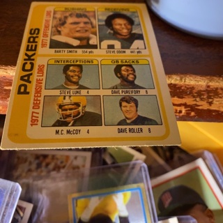 1978 topps packers offense defense checklist football card 