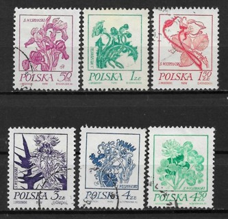 1974 Poland Sc2017-22 Flowers complete set of 6 used/CTO