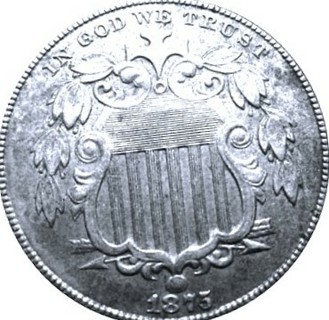 1875 P Shield Nickel, Superior, Little Used. Rare, Rare Date, Insured, Refundable 