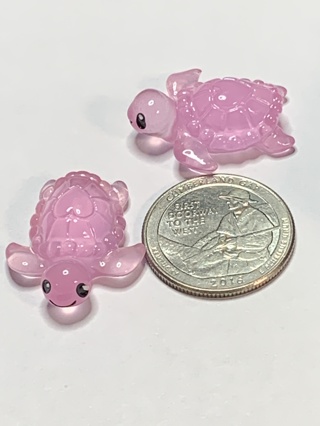 TURTLES~#1~PURPLE~SET OF 2 TURTLES~GLOW IN THE DARK~FREE SHIPPING!