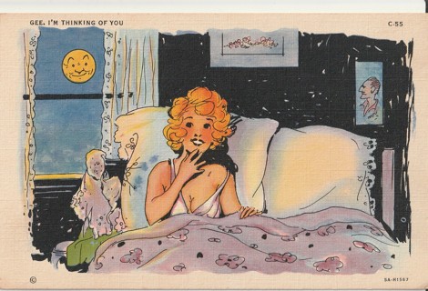 Vintage Unused Postcard: d: Comic:  I'm Thinking of You