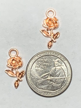 ROSE CHARMS~#4~ROSE GOLD~SET OF 2 CHARMS~FREE SHIPPING!