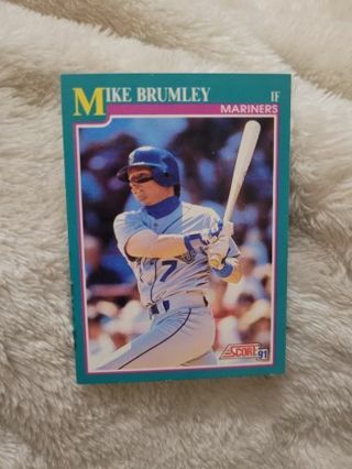 MIKE BRUMLEY MARINERS SPORTS CARD PLUS 2 MYSTERY CARDS