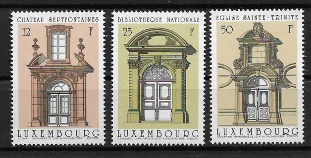 1988 Luxembourg Sc792-4 Doorways by Architect Joseph Wegener MNH C/S of 3