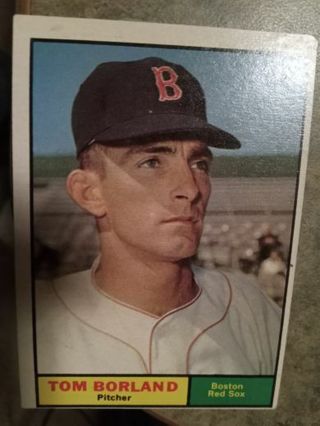 1961 TOPPS TOM BORLAND BOSTON RED SOX BASEBALL CARD# 419