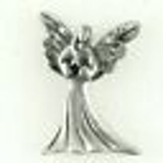 Vintage Pewter Serenity Angel Pin 