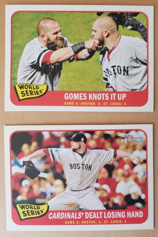 2014 Topps Heritage World Series 2 different Cards - Game 4 & 5 Boston Red Sox