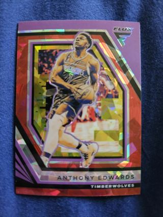 2022-23 Panini Flux Red Cracked Ice Anthony Edwards