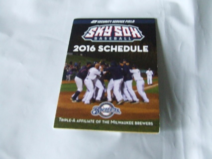 2016 Colorado Springs SkySox Minor Pocket Baseball Schedule 