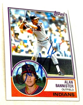 Autographed 1983 Topps Baseball Card #348 Alan Bannister Cleveland Indians