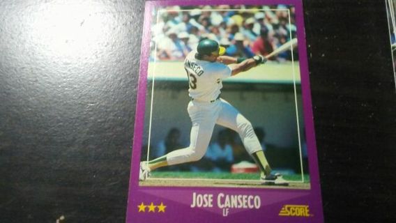 1988 SCORE JOSE CANSECO OAKLAND ATHLETICS BASEBALL CARD# 45 OF 660