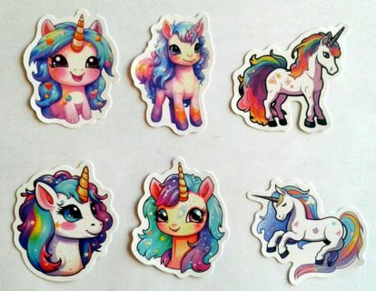 Six Magical Unicorn Vinyl Stickers