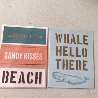 2 Beachy Coastal Laminated Bookmarks, Free Mail 