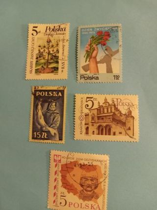 5 Polska Stamps