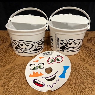 Halloween White MummyBuckets With Stickers 