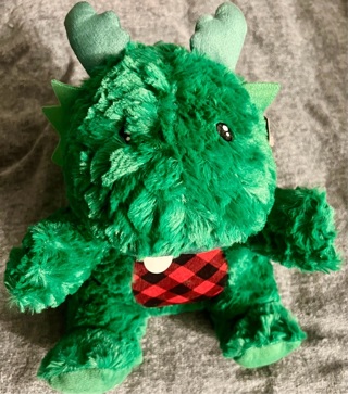 New: 10” Green Dinosaur-Gary. Red/Black Checked Belly. Very Soft. Cuddly. Great For Kids OR Pets