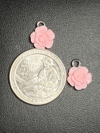ROSE CHARMS~#3~LIGHT PINK~SET OF 2~FREE SHIPPING!