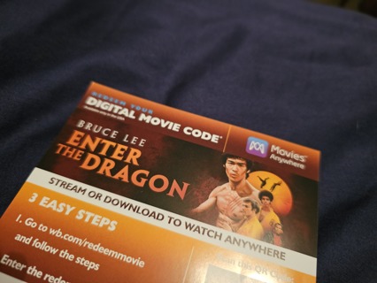 Enter the dragon (Bruce Lee) digital 4K code ONLY 