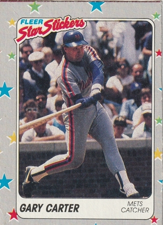 1988 Fleer Sticker  Card - Gary Carter - #2 - New York Mets 