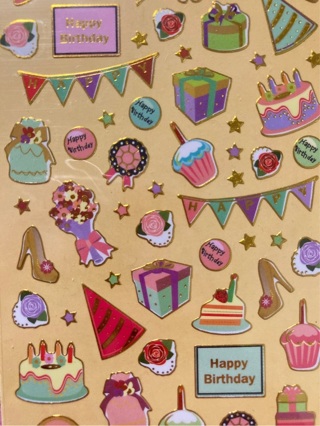 Kawaii Happy Birthday stickers 