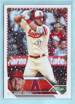 2023 Topps Holiday Mike Trout Baseball Card # H27 Angels