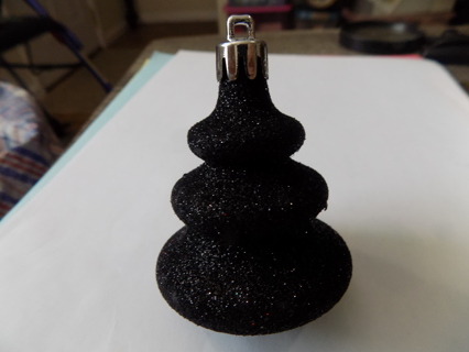 Vintage black shimmery 3 layer ornament 2 1/2 tall 