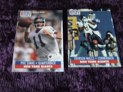 1991 New York Giants Team Pro Set Card Lot of 2