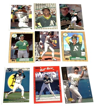 Sierra,Andujar,Eckersley,Polonia,,Gates,Baines-9 Card Lot-A's